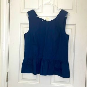 NWT J. Crew Navy Blue Top With Bow Knots In The Back Size Small